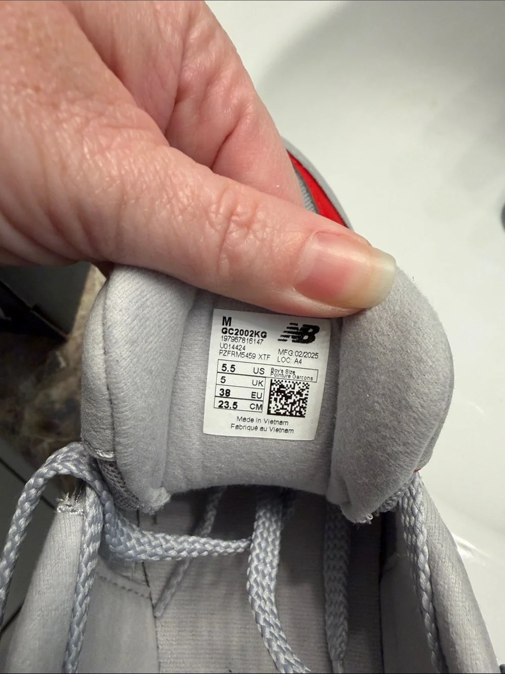 New Balance Grey Red Blue Running Sneakers